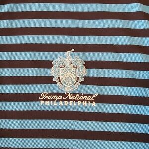 Dunning Golf Men Medium Polo Donald Trump National Golf Club Philadelphia Stripe